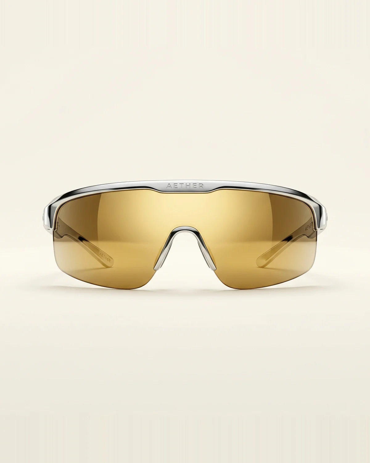 Cyber Wrap in Mirror Chrome with Gold Mirror Visor lenses