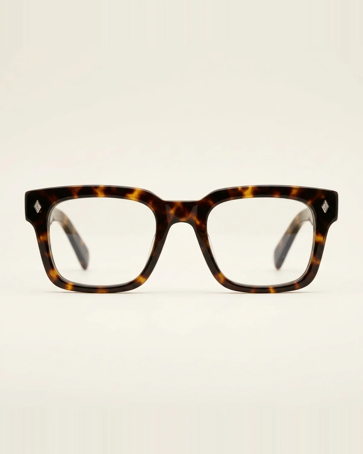 Havana Square in Dark Havana Tortoiseshell with Clear lenses