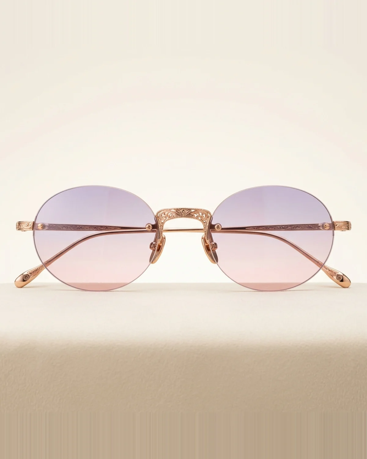 Lilac Breeze in Rose Gold Filigree with Lilac Pink Gradient lenses