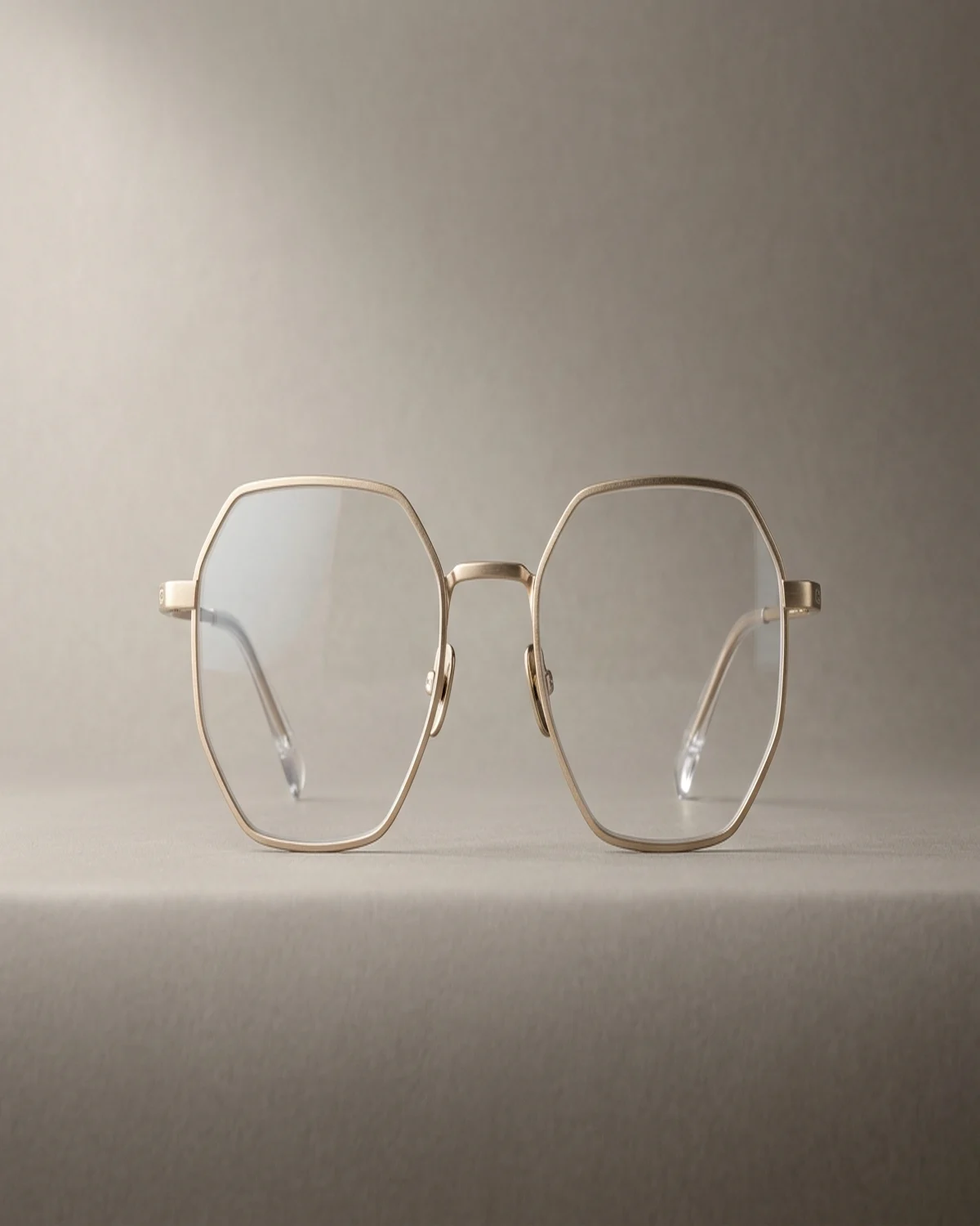Luminary in Pale Gold Titanium with Clear lenses