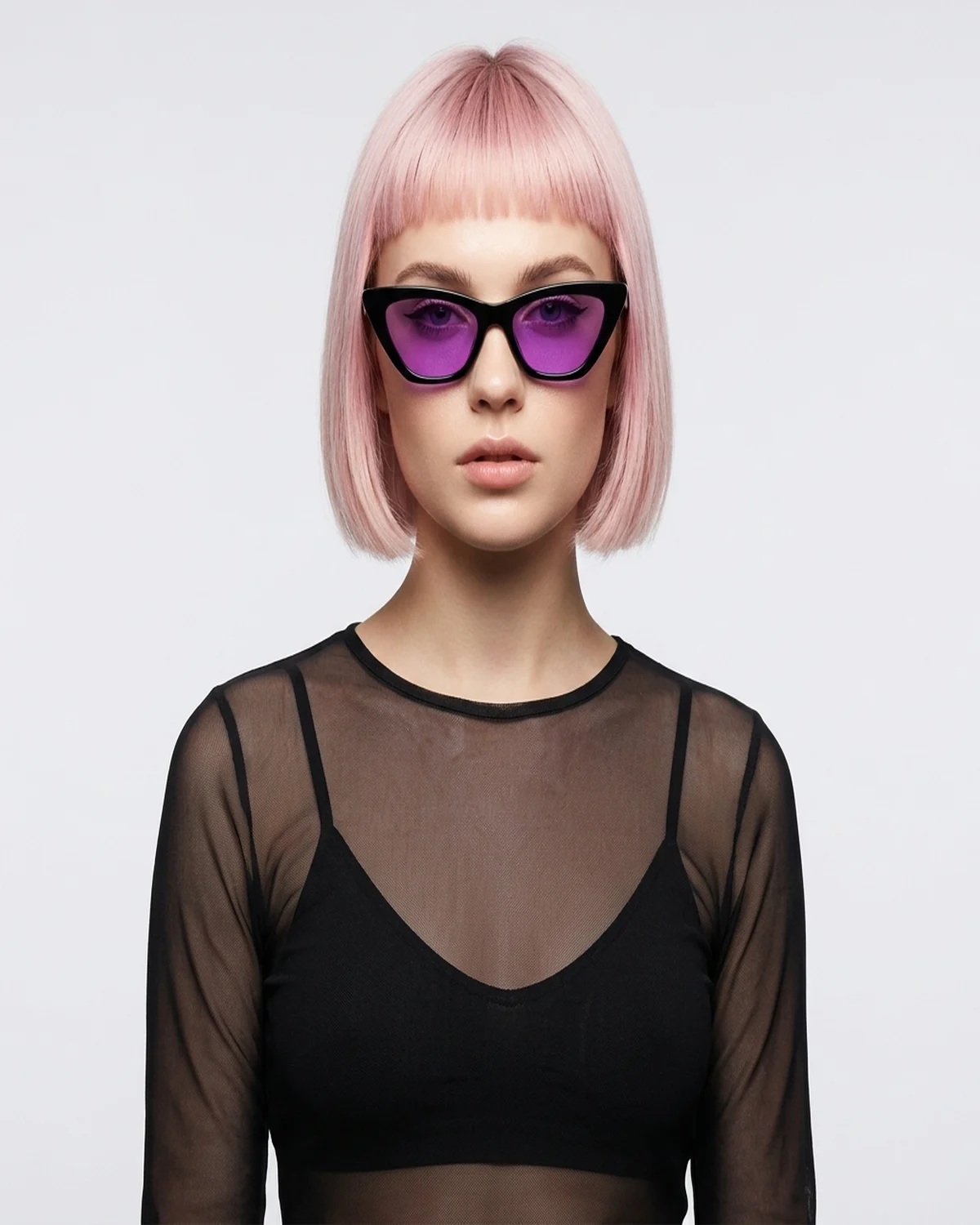 Model wearing Violet Sharp